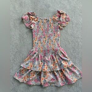 Speechless Floral Kids Dress with Pink and Yellow Accents